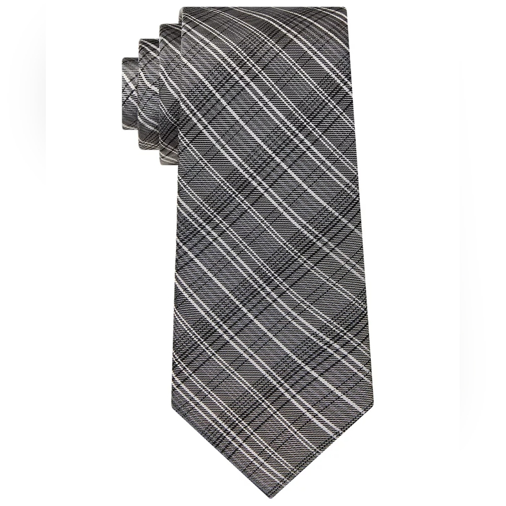 CALVIN KLEIN Slim Plaid Tie NWT - Picture 1 of 5